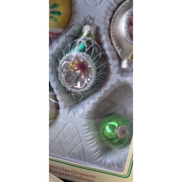 6 Boxes Christmas Classics Hand Decorated Glass Ornaments By European Craftsmen - Picture 5 of 10